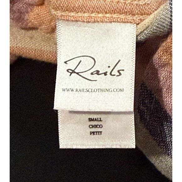 Rails Charli Linen Blend Rainbow Long Sleeve Button Down Shirt Women’s Small - Picture 9 of 14